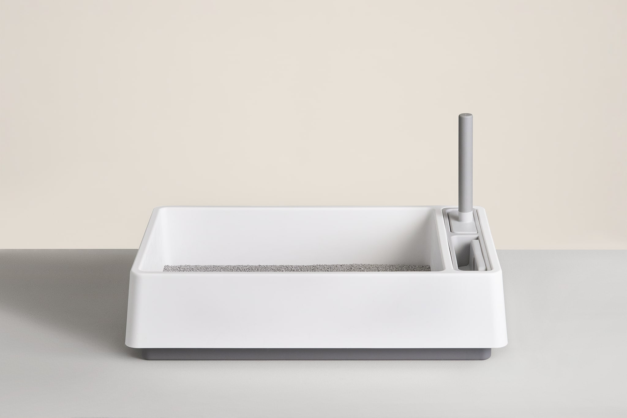 The Cove Modern Litter Box with Built-In Scoop & Shelter Add-On