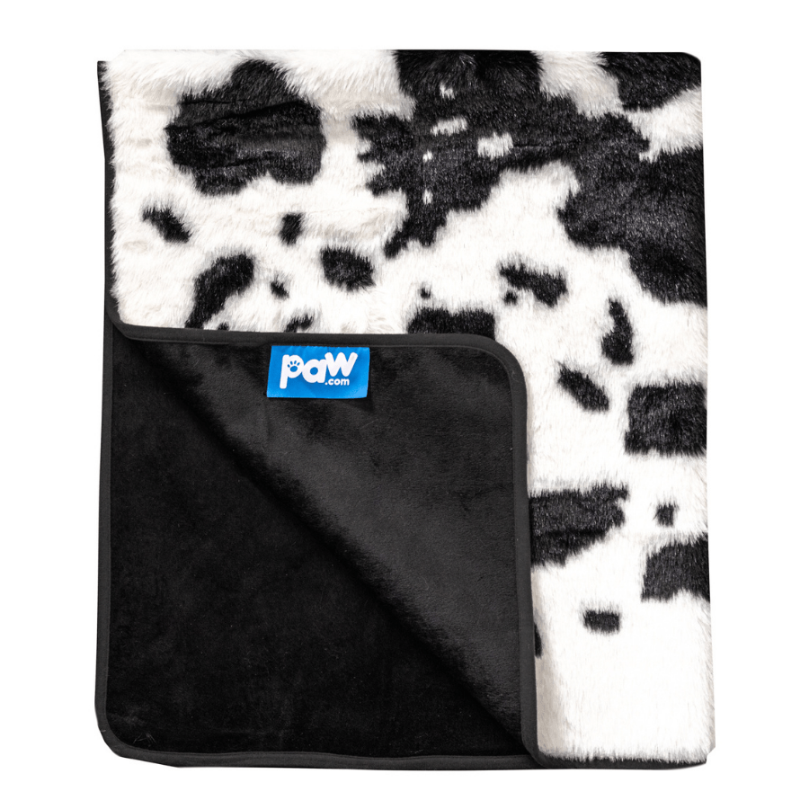PupProtector™ Waterproof Dog Blanket – Durable, Washable, Throw Furniture Protector for Pets - Black Faux Cowhide