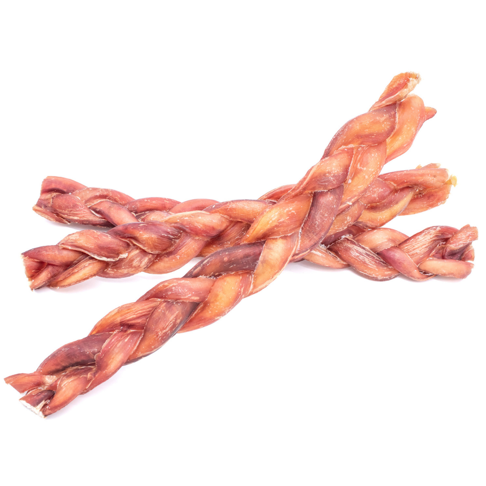 12" Thick Braided Bully Stick – Long-Lasting Dog Chew