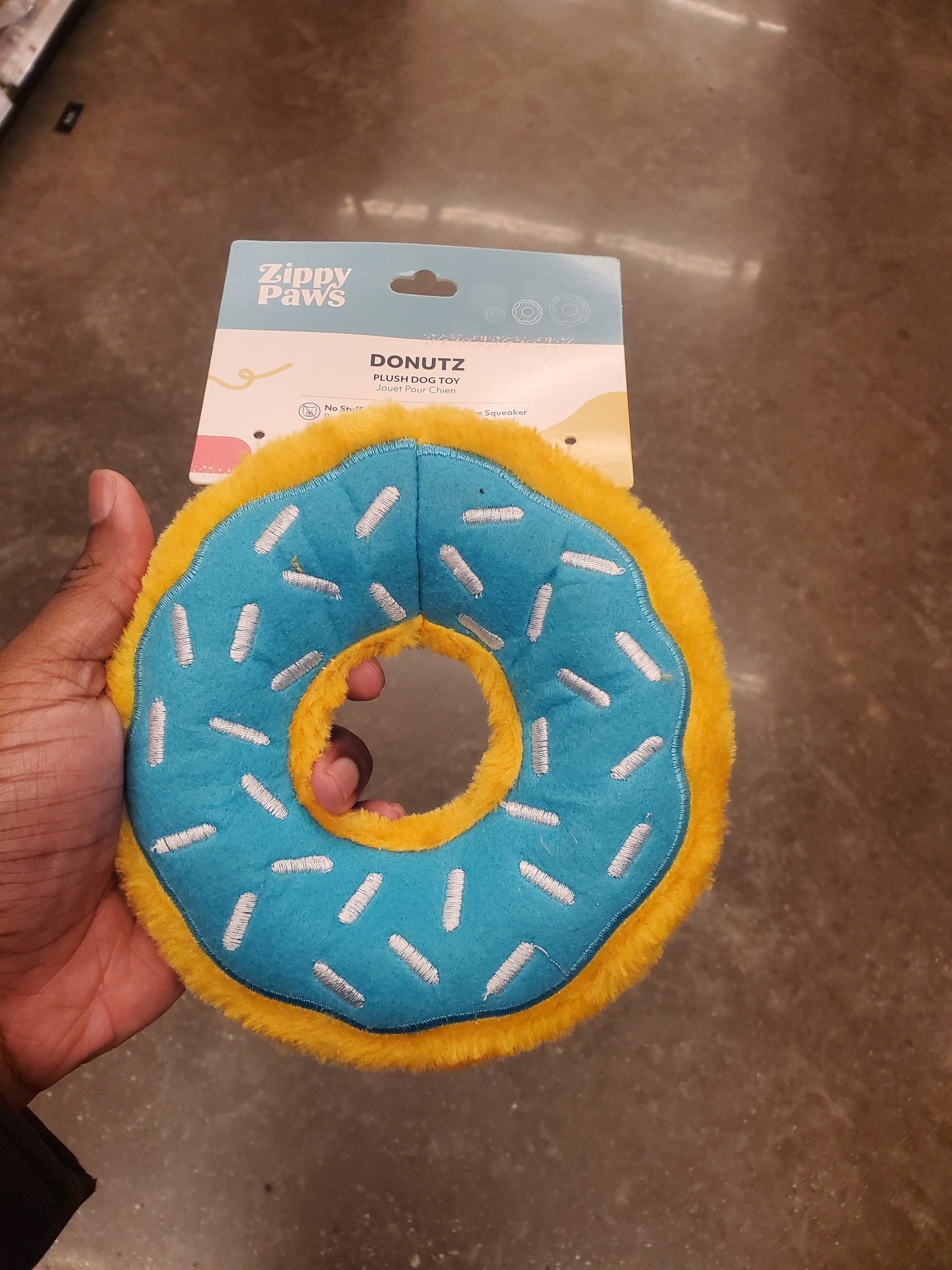 ZippyPaws Donutz Dog Toy – 7" Squeaky Plush Donut for Play & Cuddles