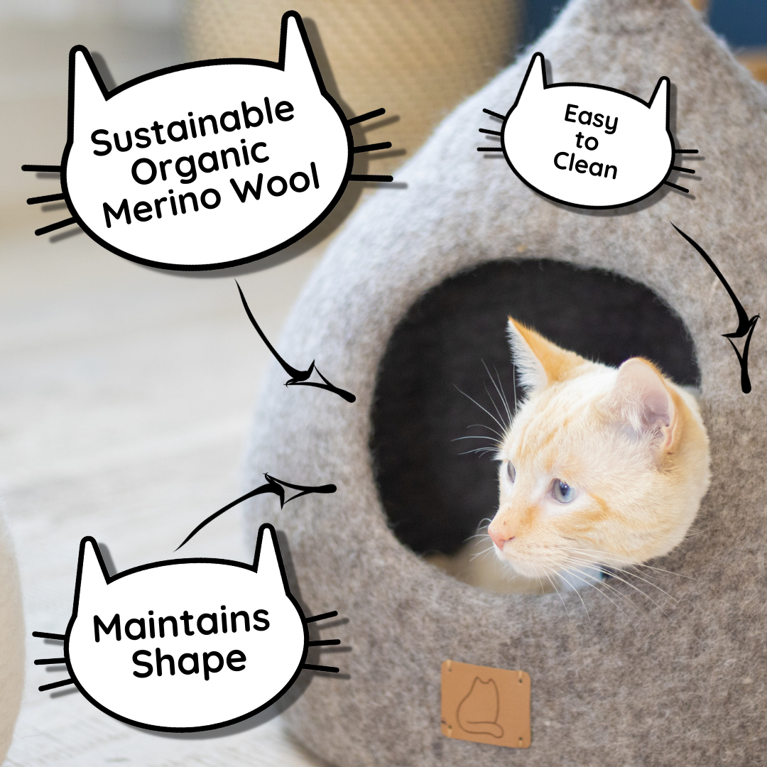 Cat Cave Bed with Accent Ears | Stylish Ear Design Pet Retreat