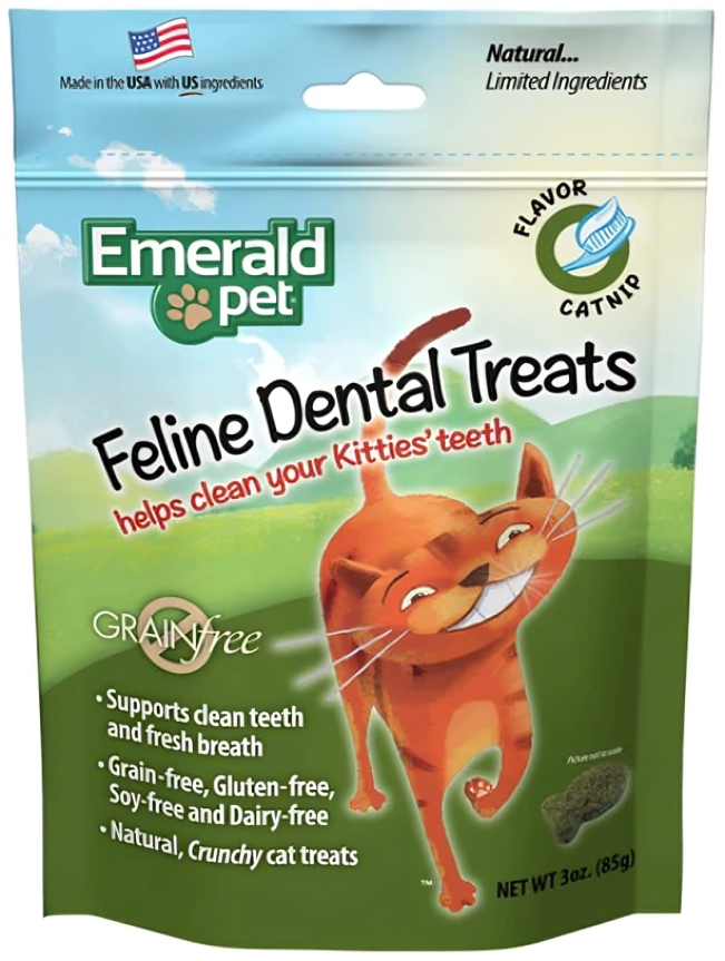 Dental Treats for Cats - Emerald Pet Feline Oral Health Snacks