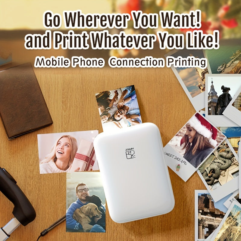 Wireless Portable Photo Printer – Mini Color Printer for iOS & Android Smartphones | Inkless, Compact, Rechargeable