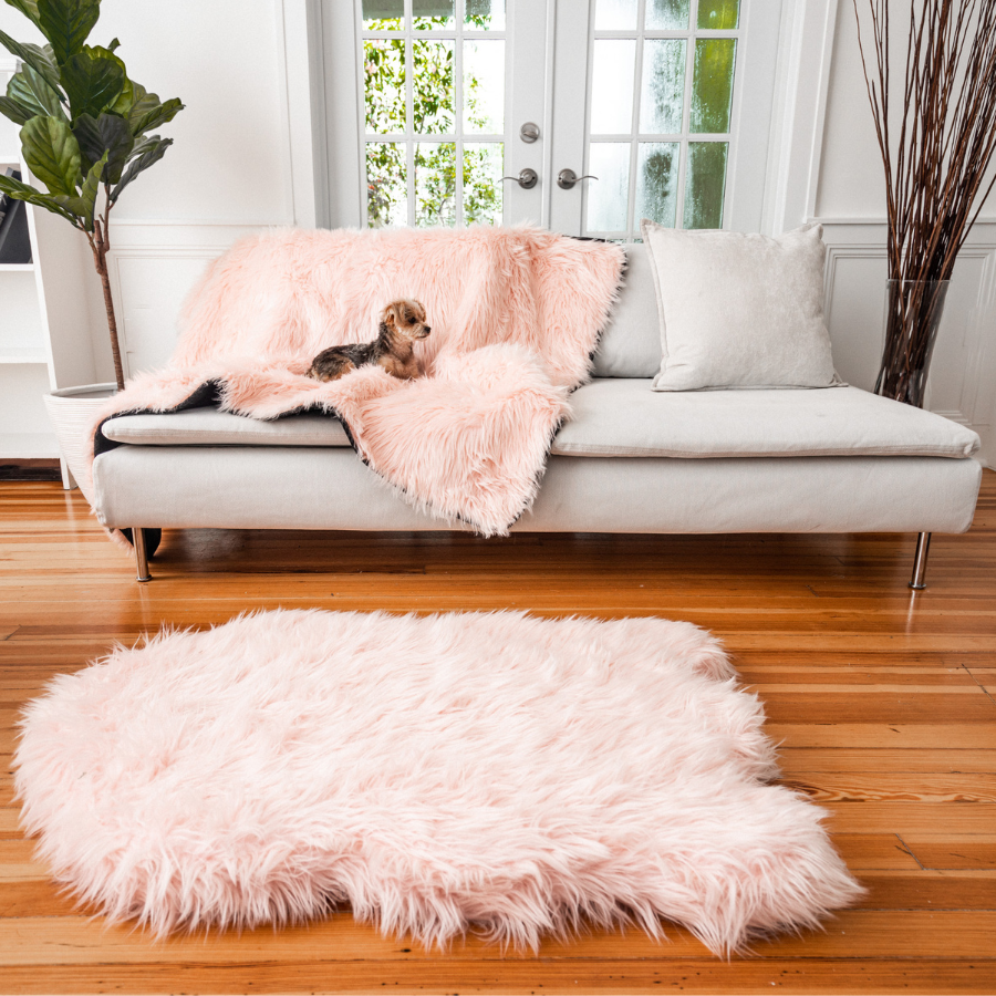 PupProtector™ Waterproof Dog Blanket – Durable, Washable, Throw Furniture Protector for Pets - Blush Pink