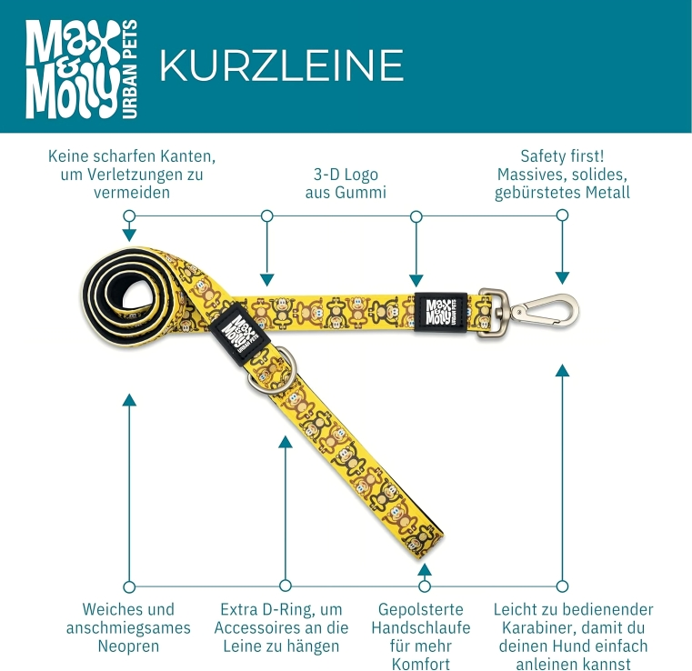 MAX& MOLLY Frenzy The Shark Neoprene Dog Leash: Comfort and Style for Everyday Walks