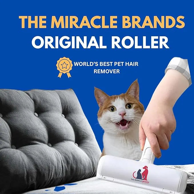 Miracle Brands Reusable Pet Hair Remover Roller – Red | Self-Cleaning & Eco-Friendly