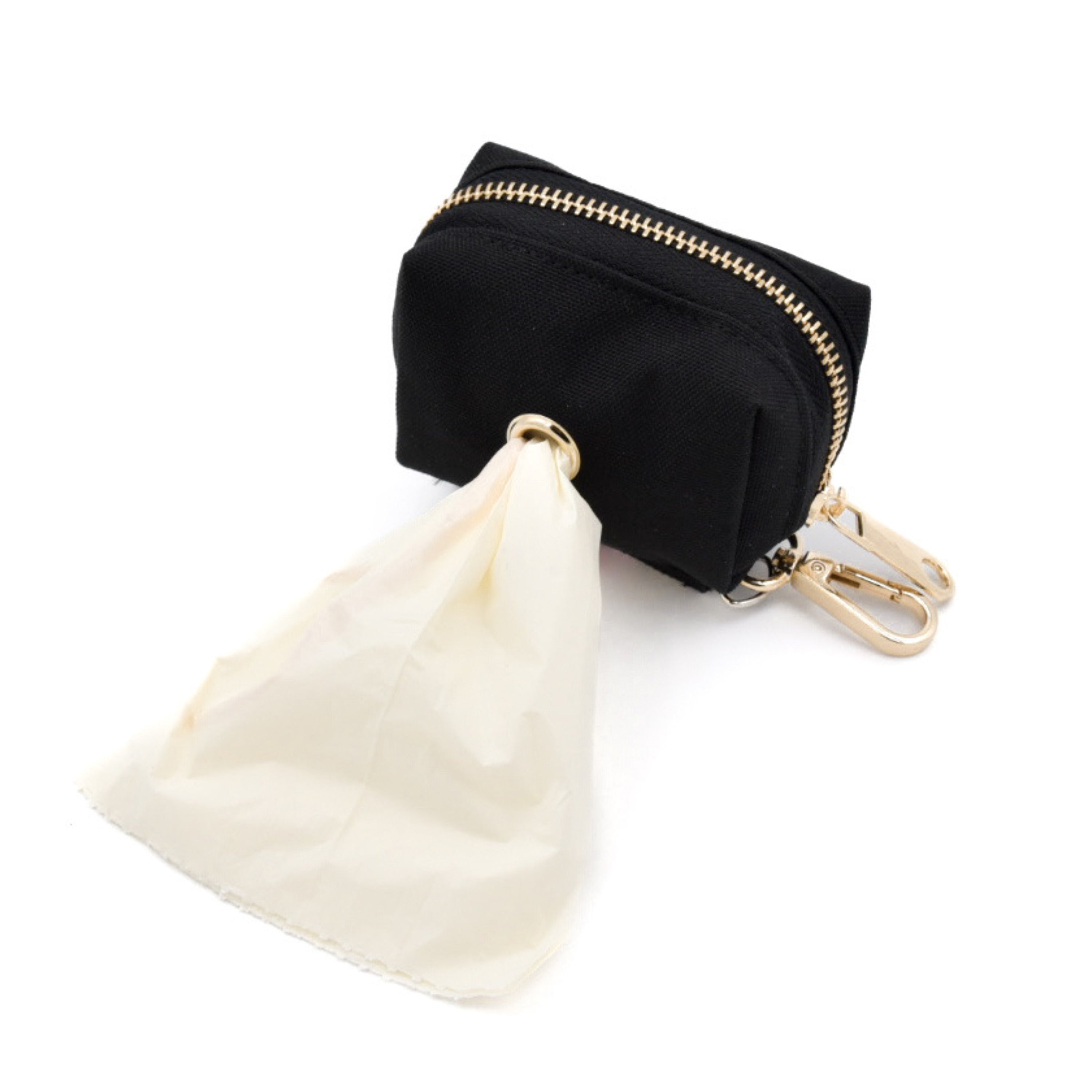 Le Poo Noir Pouch – Stylish Oxford Dog Waste Bag Holder with Double Roll Capacity
