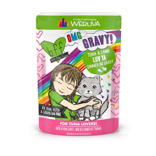 Weruva B.F.F. Tuna & Lamb in Gravy – Grain-Free Wet Cat Food Pouch (3 oz)