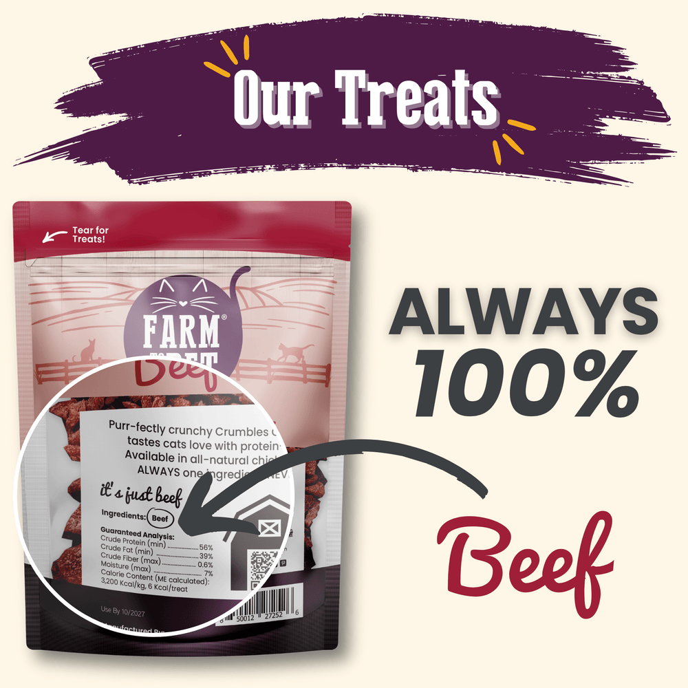 Beef Crumbles for Cats – 100% Single-Ingredient Protein Treats