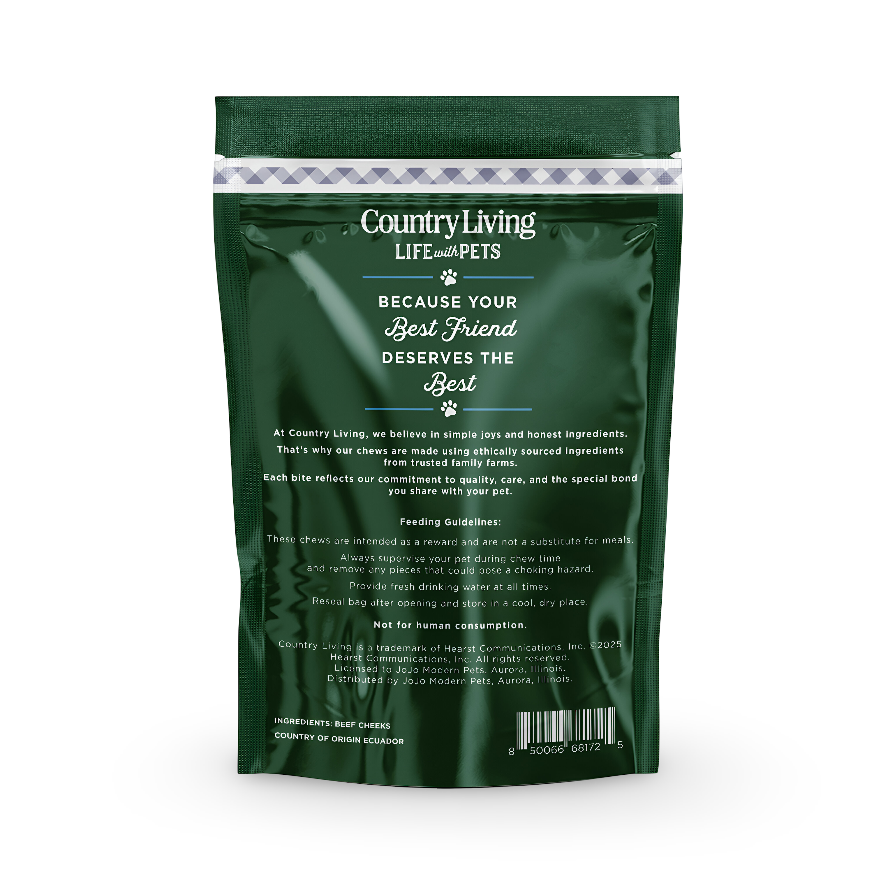 Country Living 4β x 4β Beef Cheek Chip Dog Treats β Chicken Flavor | 5-Pack All-Natural, Crunchy, Rawhide-Free Chews