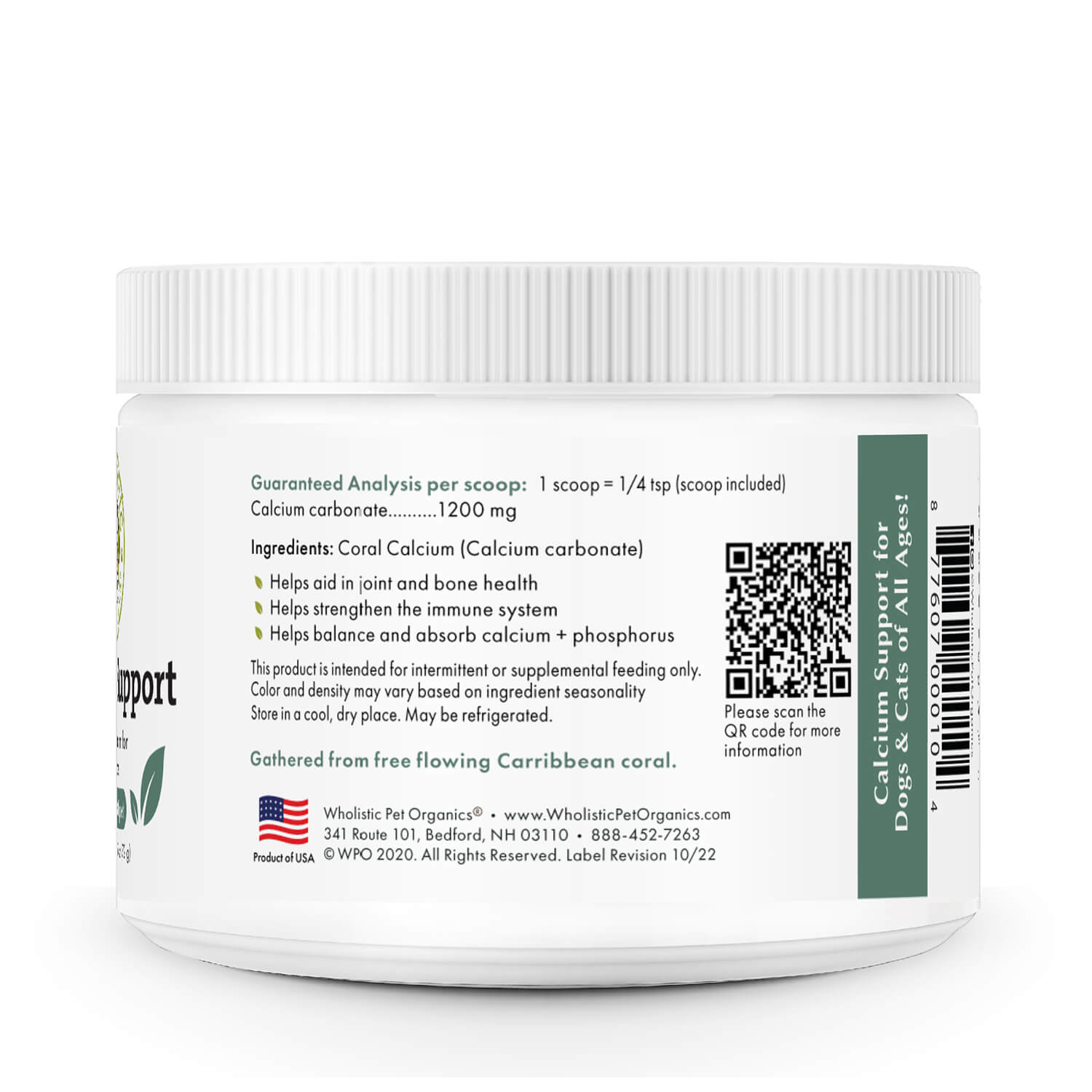 Wholistic Sea Coral Calcium™ – Natural Calcium & Mineral Supplement for Dogs & Cats