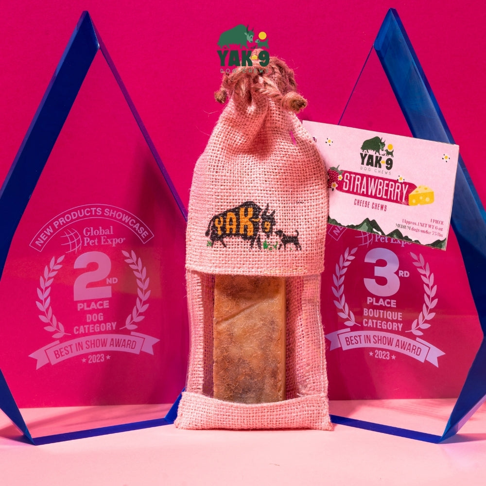 Yak9 Strawberry Yak Cheese Dog Chews – Long-Lasting Natural Chews for Immune & Skin Health