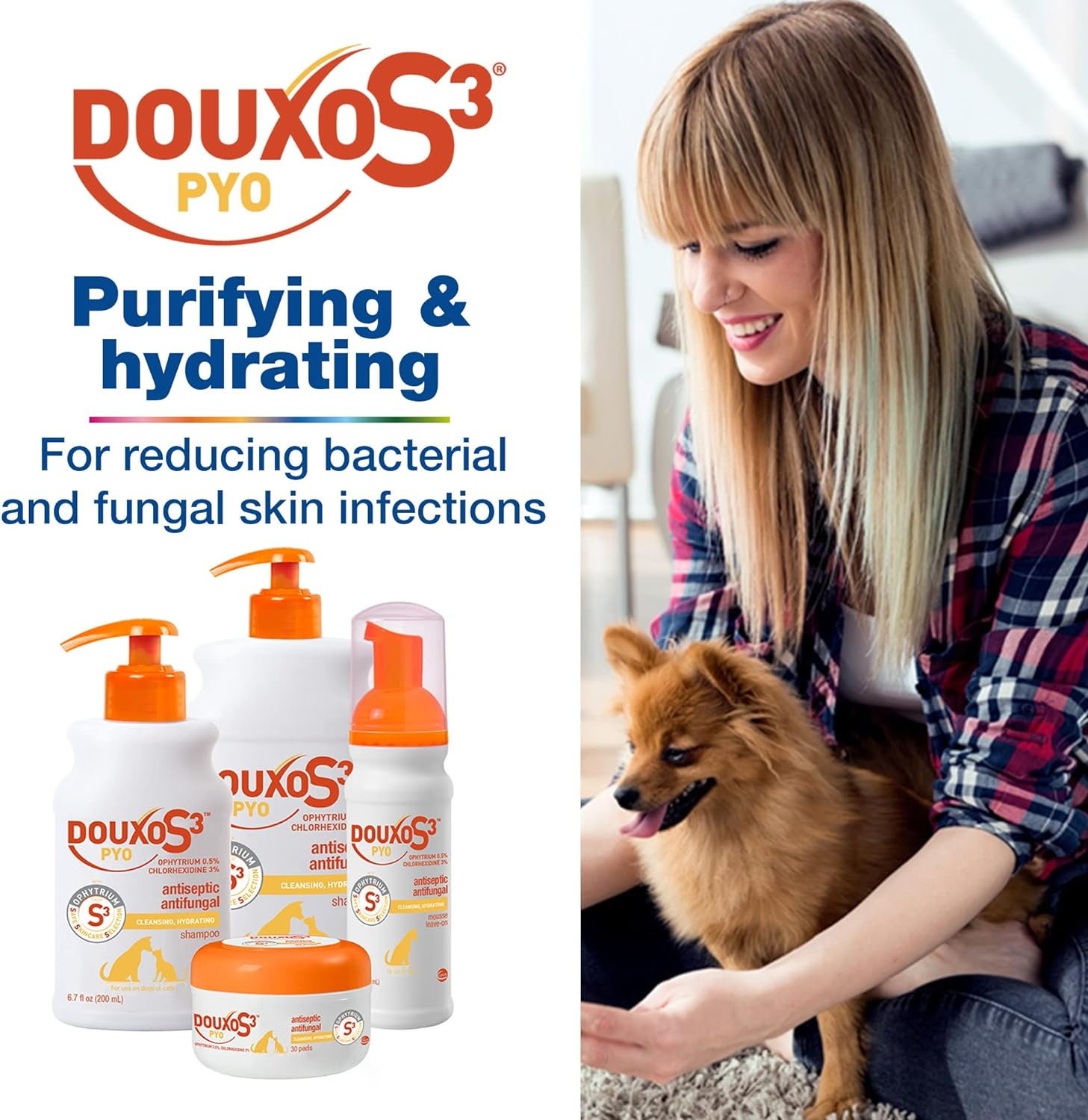 Douxo S3 PYO Antiseptic & Antifungal Shampoo for Dogs & Cats – Vet-Recommended Skin Care