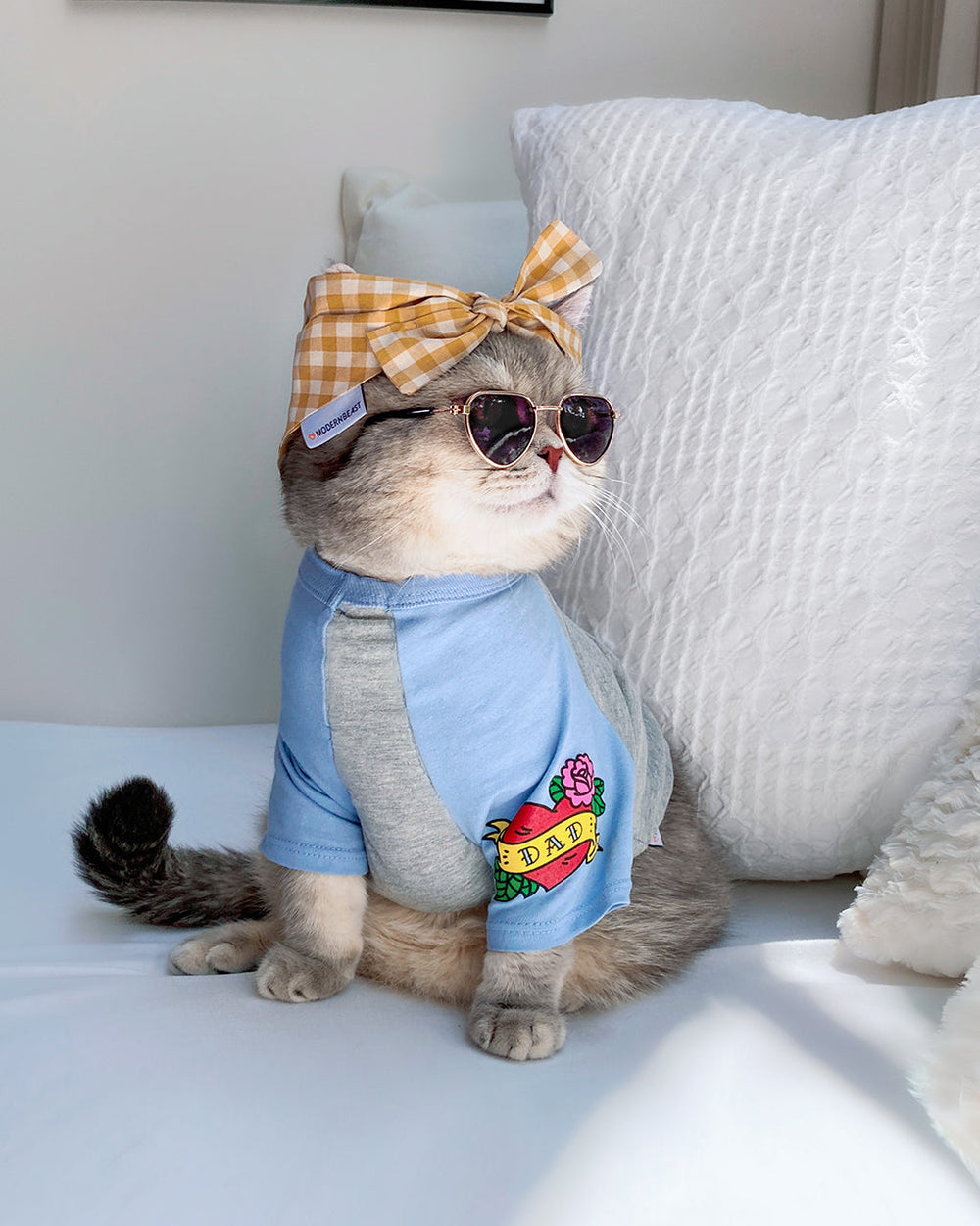 “Dad” Tattoo Tee for Pets– Cute Cotton Dog Shirt