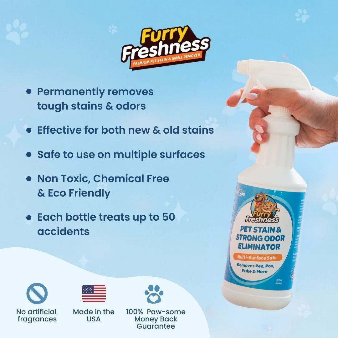 FurryFreshness Odorless Pet Stain & Odor Eliminator – Eco-Friendly, Enzyme-Free, Safe for Kids & Pets
