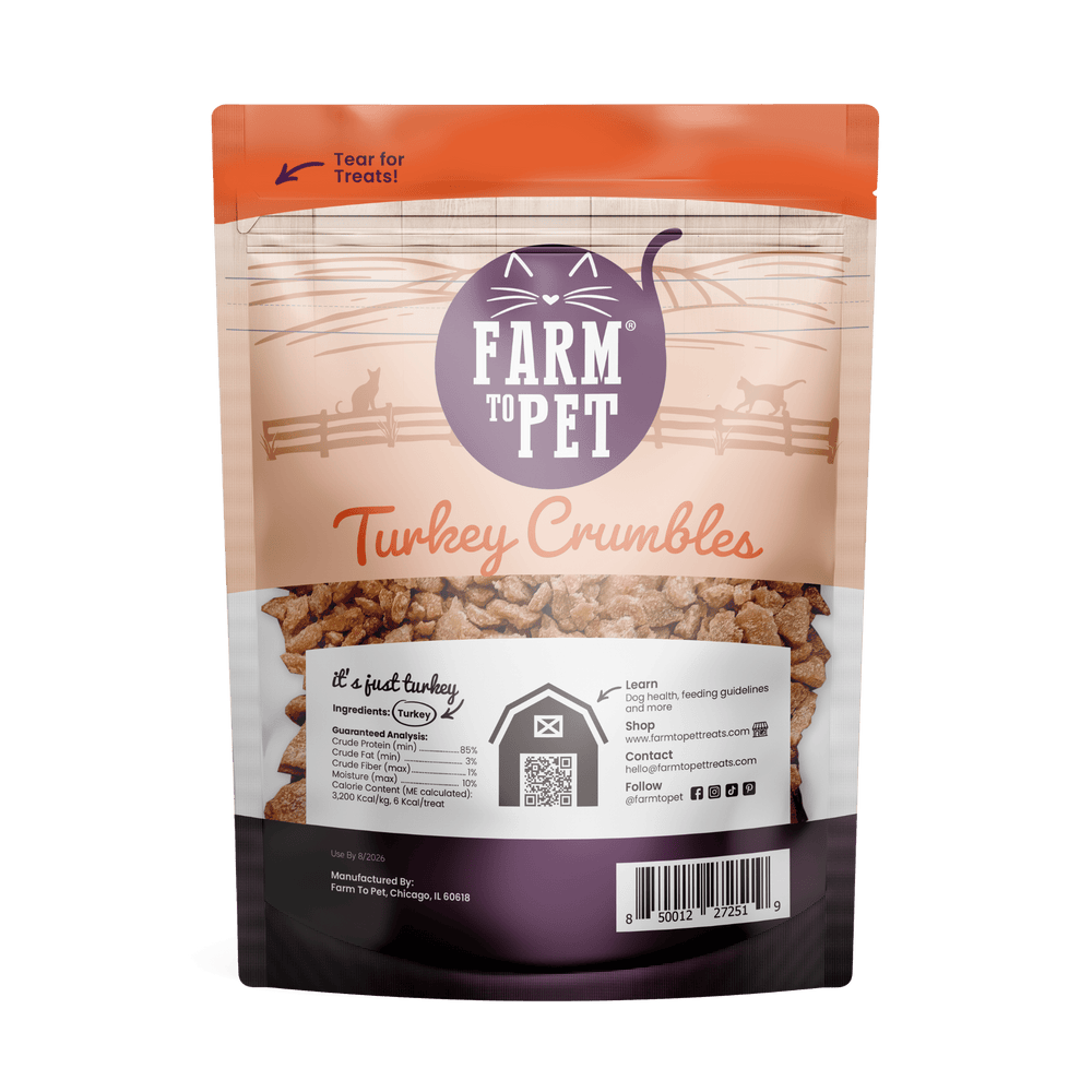 Grain-Free Turkey Crumbles for Cats – All-Natural, High-Protein Treats