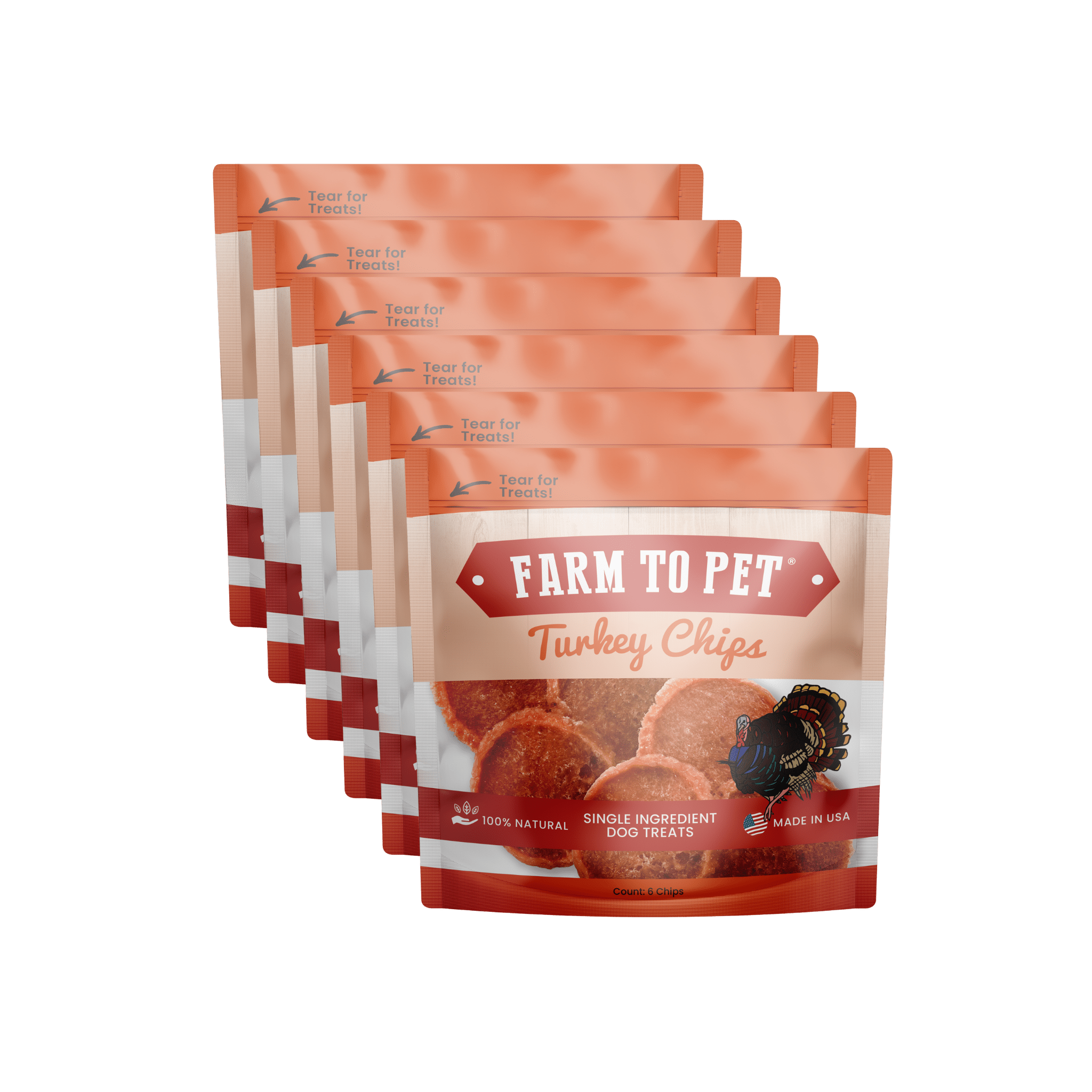 High-Protein Turkey Chip Snack Pack Bundles – All-Natural, Single-Ingredient Dog Treats