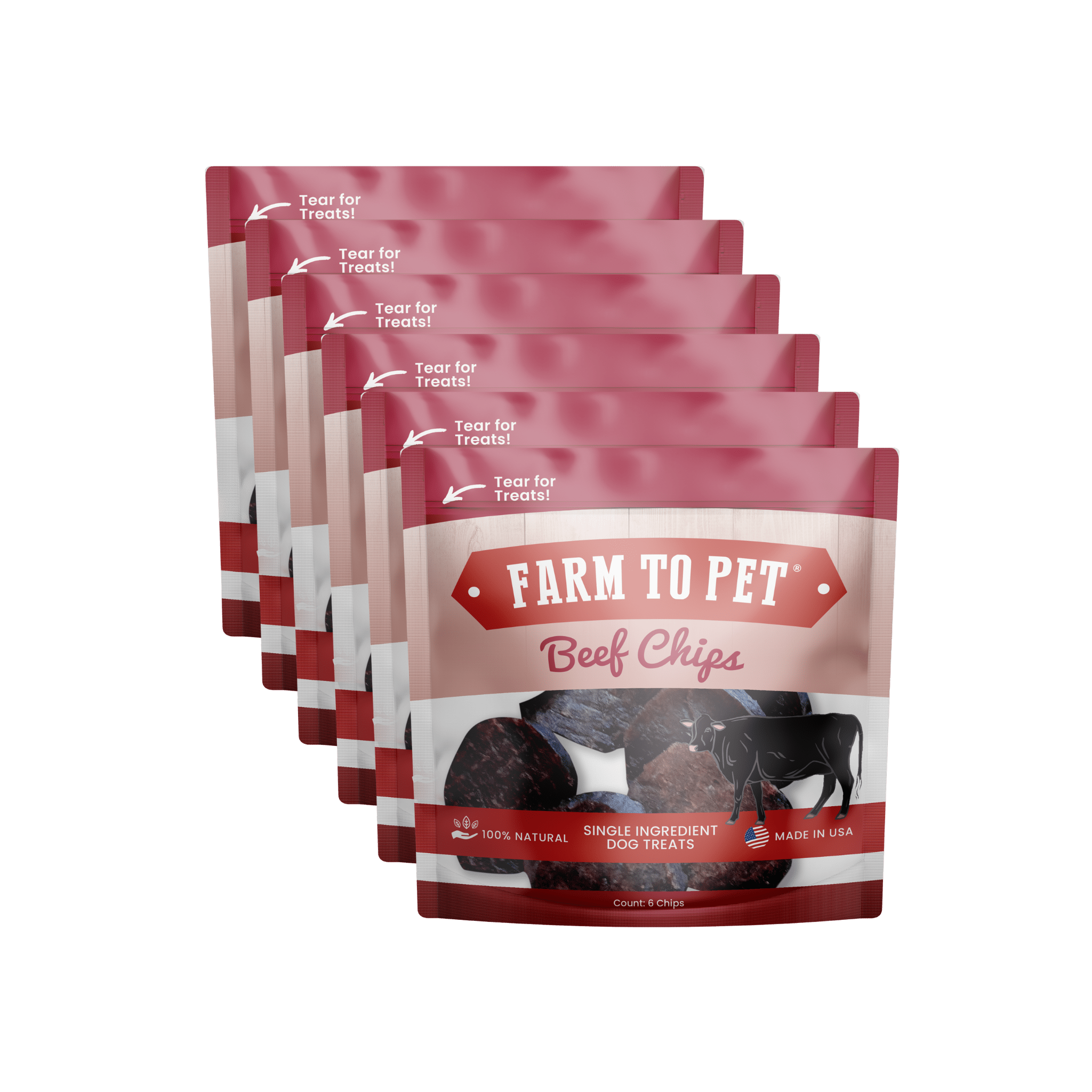 High-Protein Beef Chip Snack Pack Bundles – All-Natural, Single-Ingredient Dog Treats