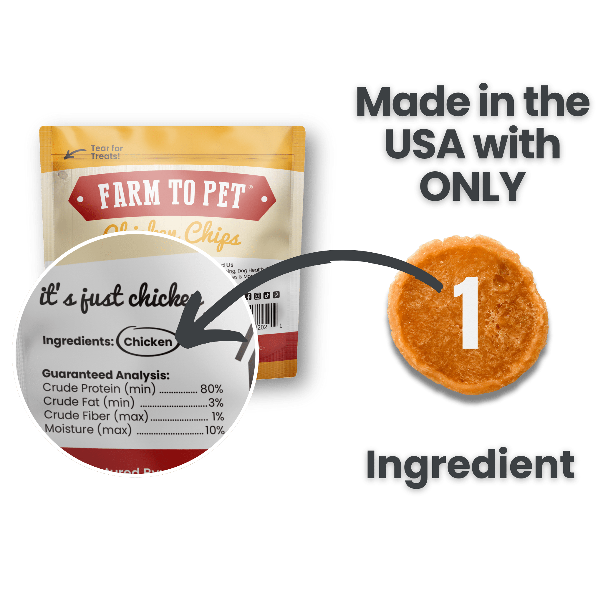 High-Protein Chicken Chip Snack Pack Bundles – All-Natural, Single-Ingredient Dog Treats