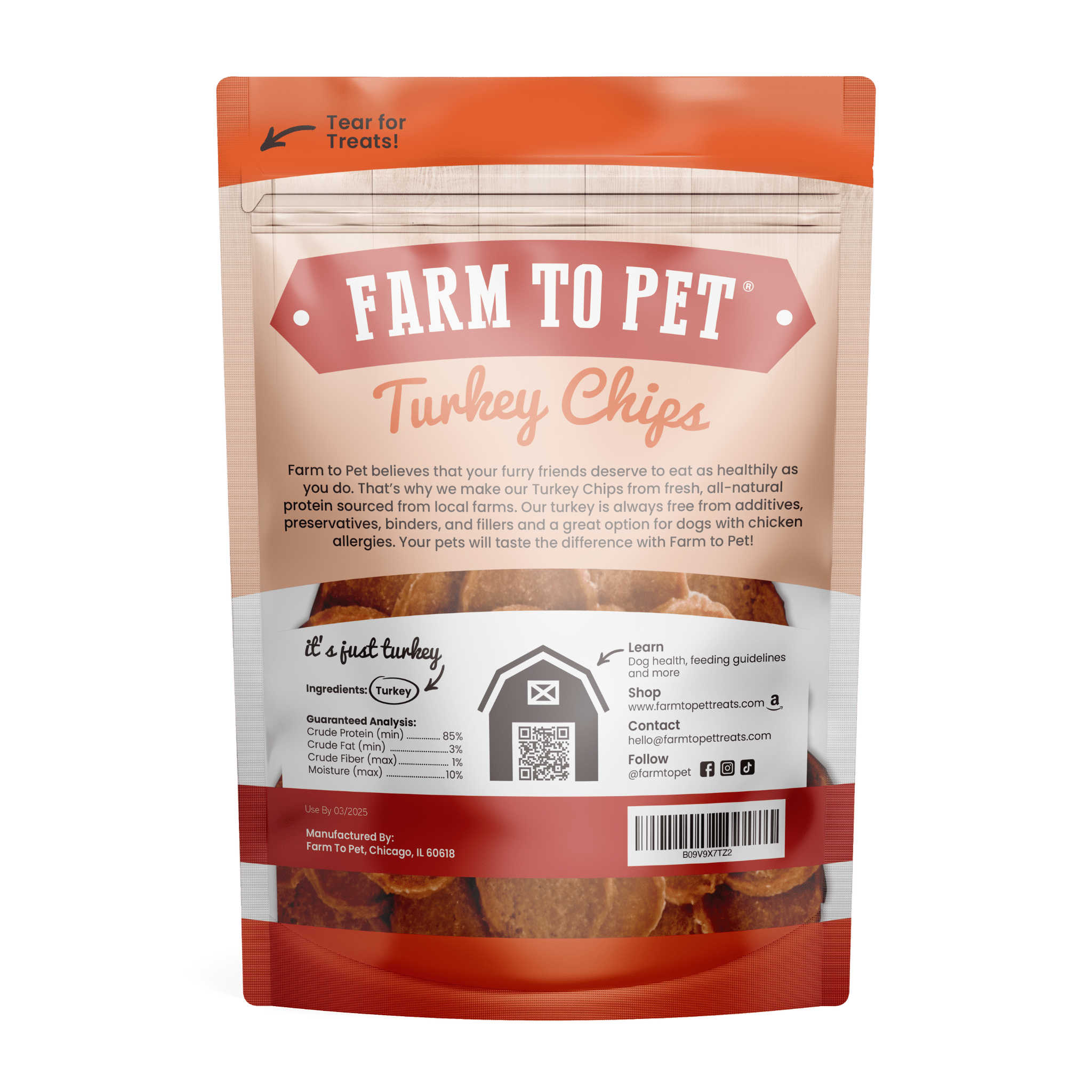 All-Natural Turkey Chips for Dogs β High-Protein Dog Treats Made in the USA