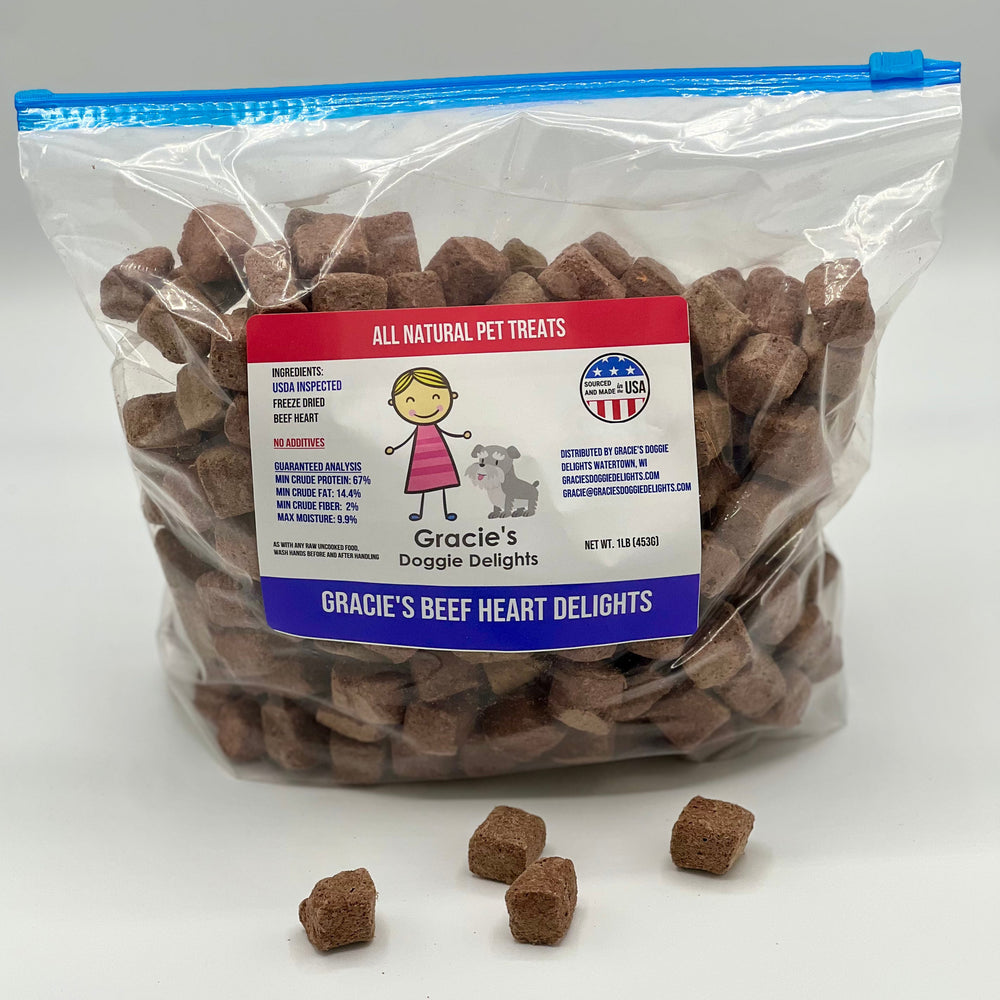 Gracie’s Beef Heart Delights – Freeze-Dried Beef Heart Dog Treats