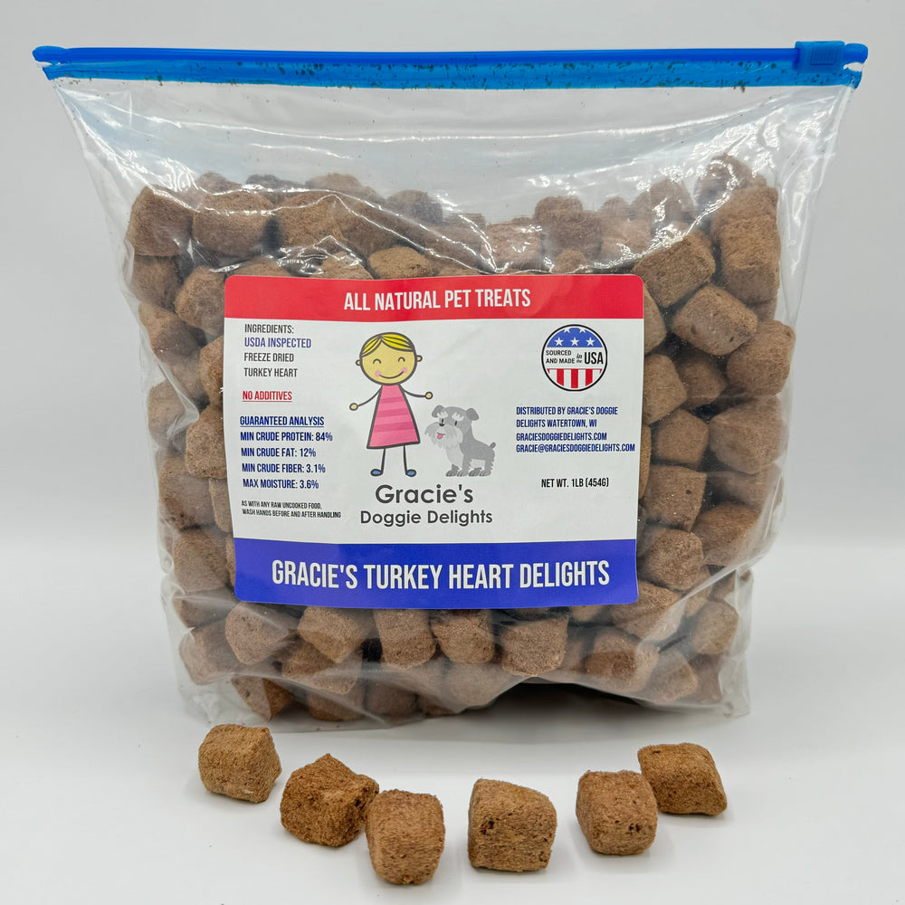 Gracie’s Turkey Heart Delights Freeze-Dried Single-Ingredient Dog Treats