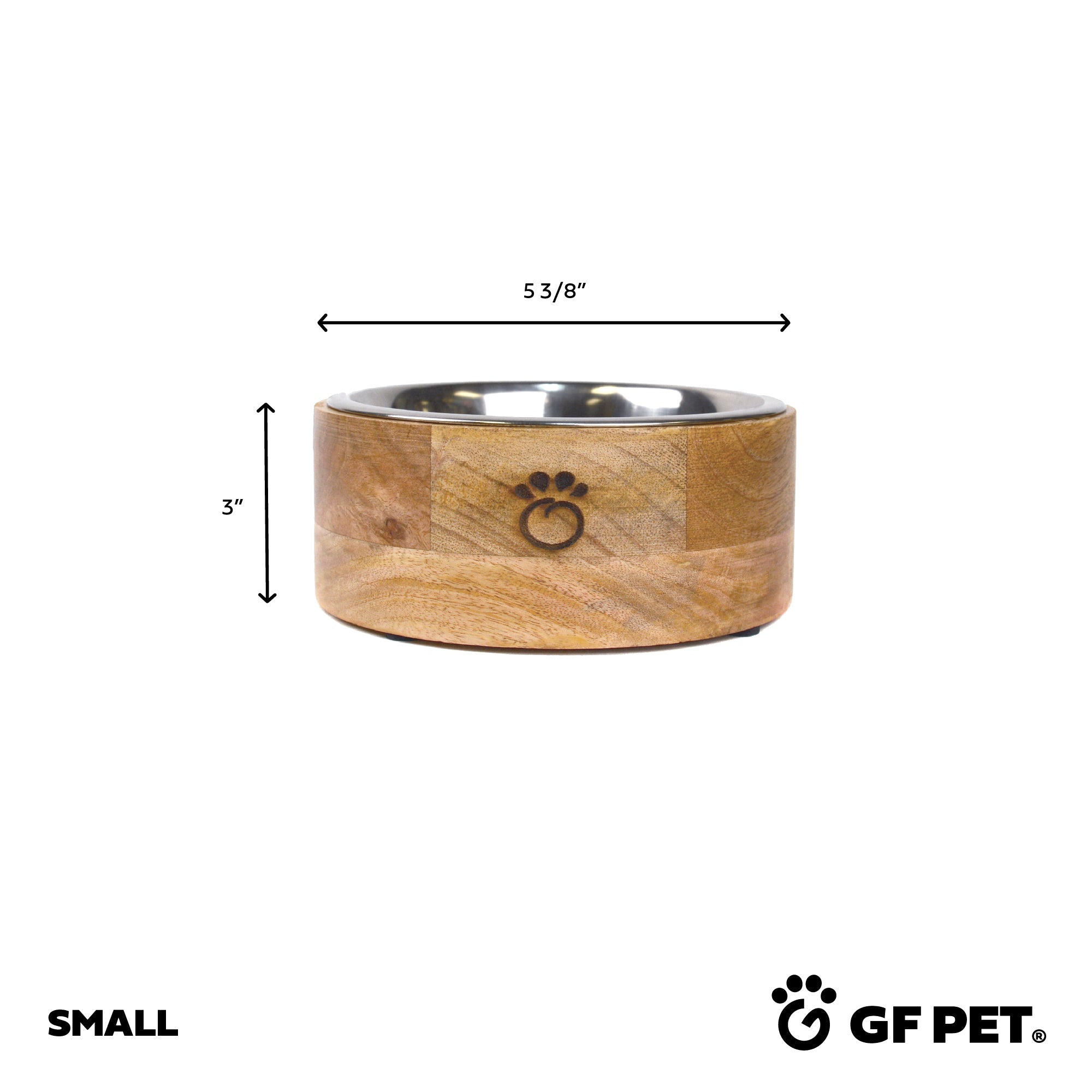Mango Wood Pet Bowl – Single Elevated Feeder for Dogs & Cats | Stylish & Durable