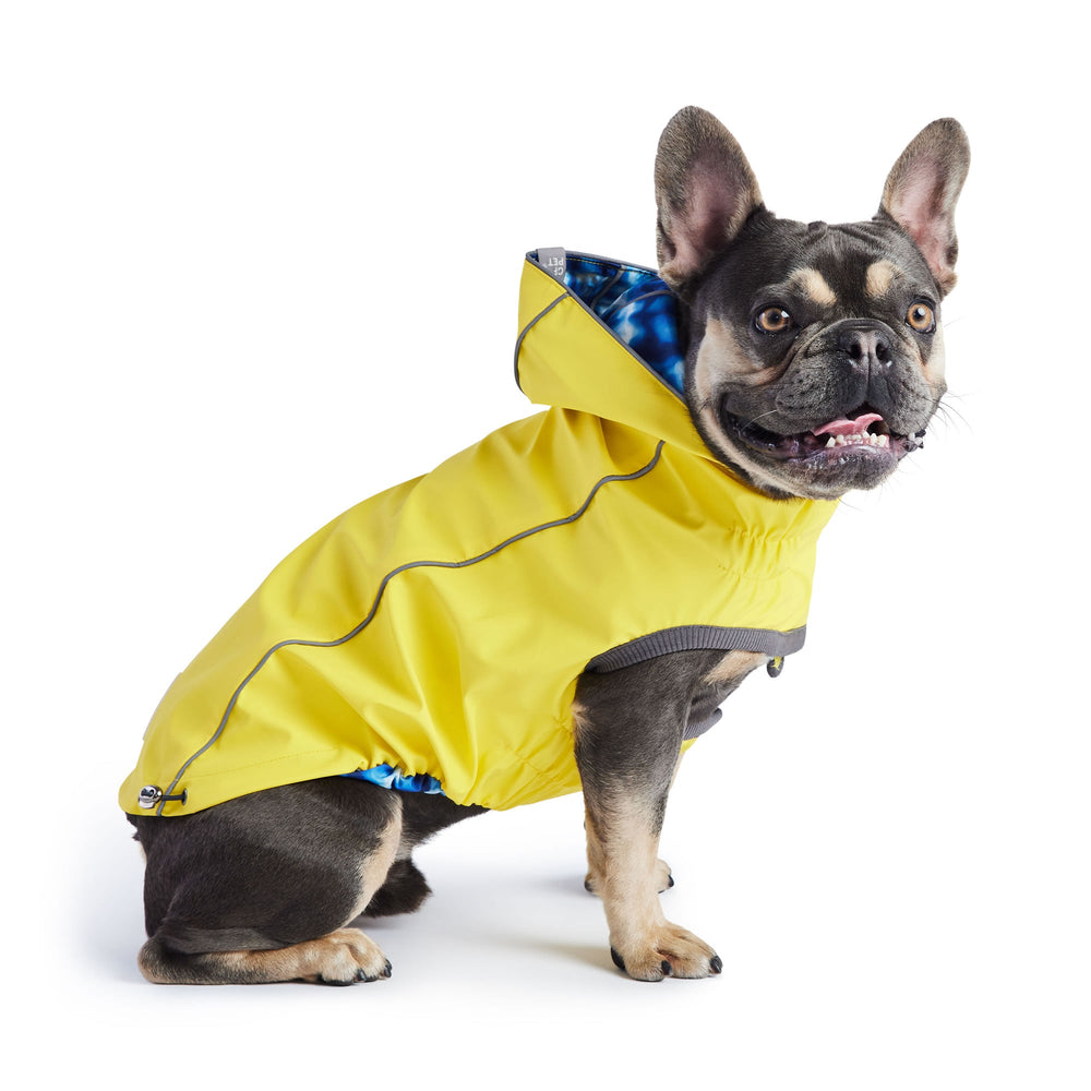 GF PET® Elasto-FIT® Reversible Yellow/ Blue Dog Raincoat – Waterproof & Adjustable Fit