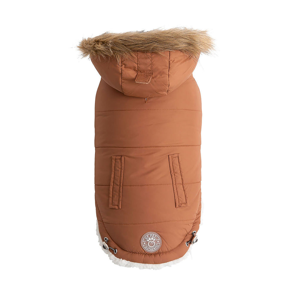 GF PET® Urban Dog Parka – Water-Resistant Winter Coat with Elasto-Fit® - Caramel
