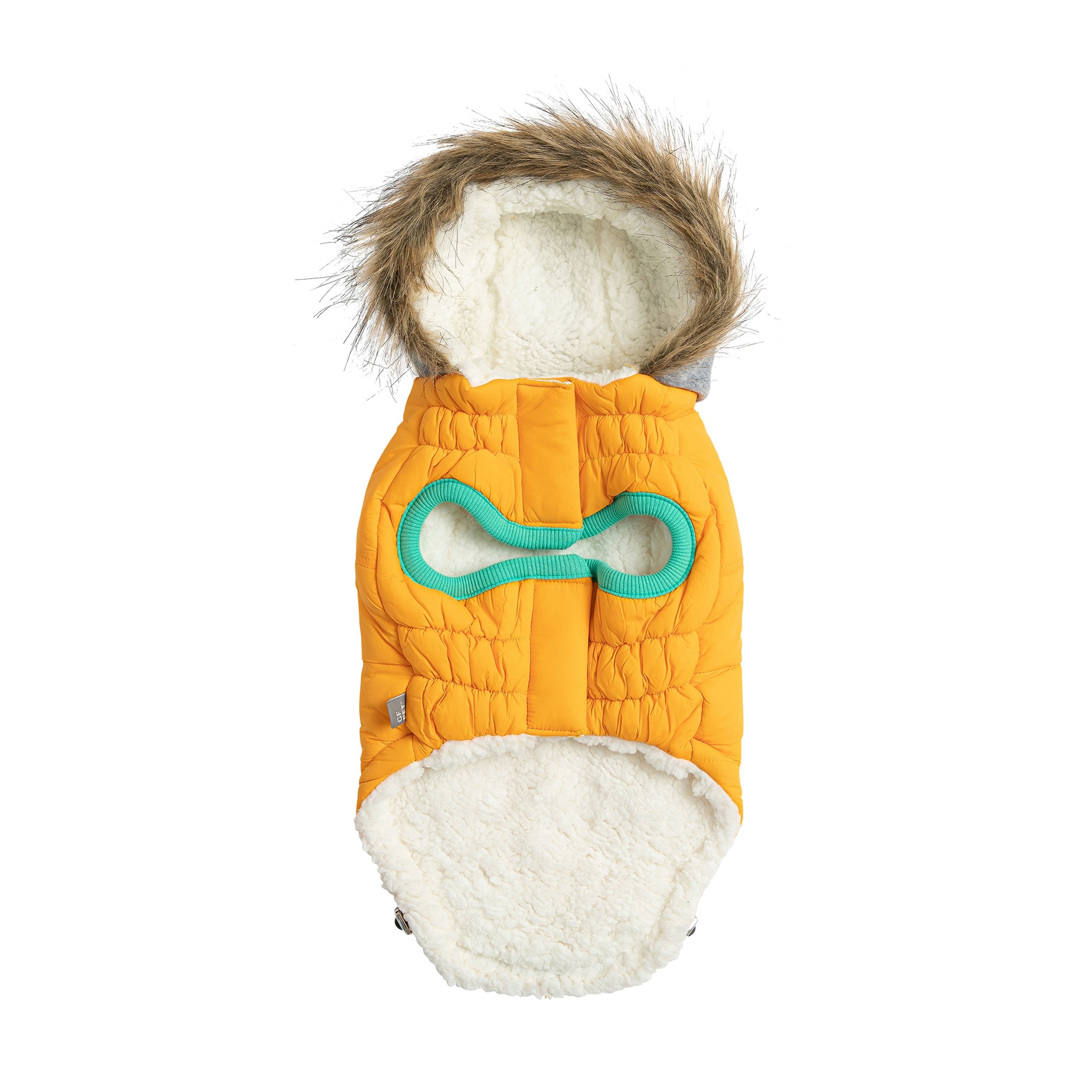 GF PET® Winter Yellow Sailor Parka – Warm, Water-Repellent Dog Coat with Sherpa Lining