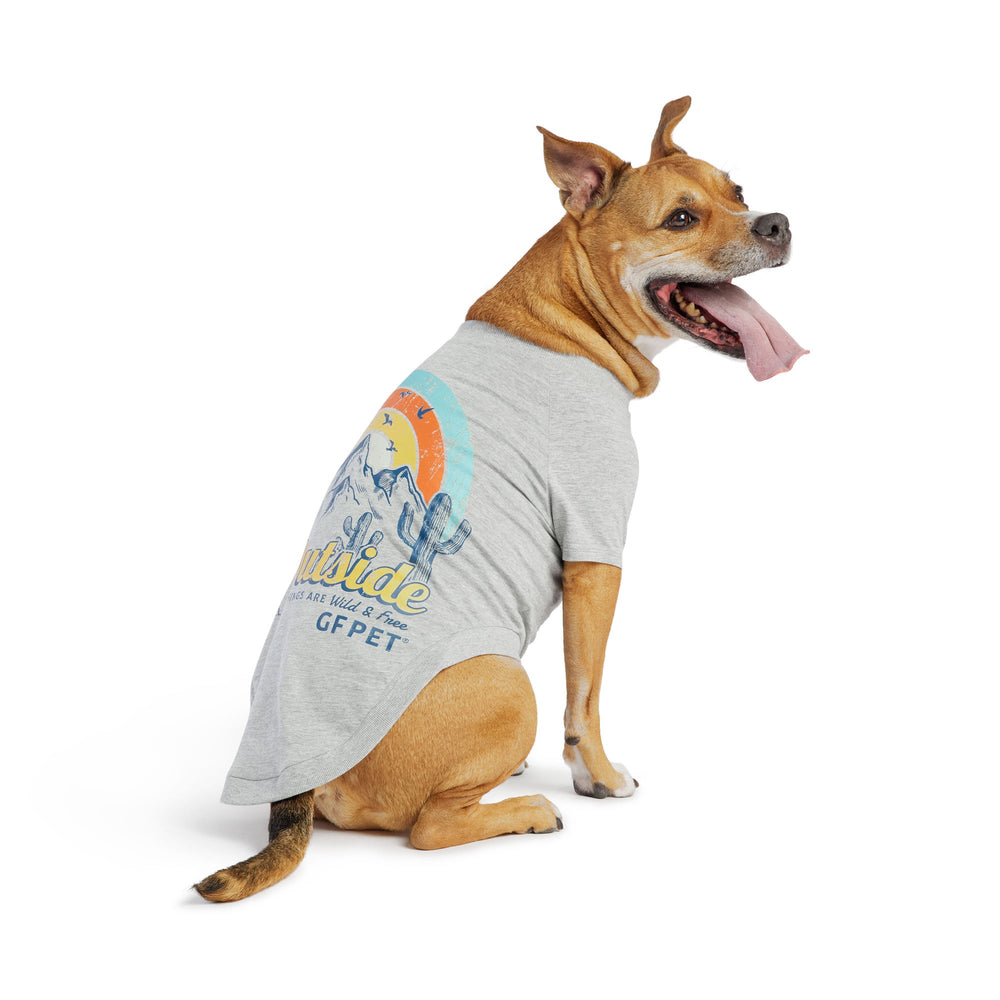 GF PET® Vintage Grey Dog T-Shirt – Soft Graphic Tee for Dogs | Lightweight, Stylish Pet Apparel for Everyday Wear