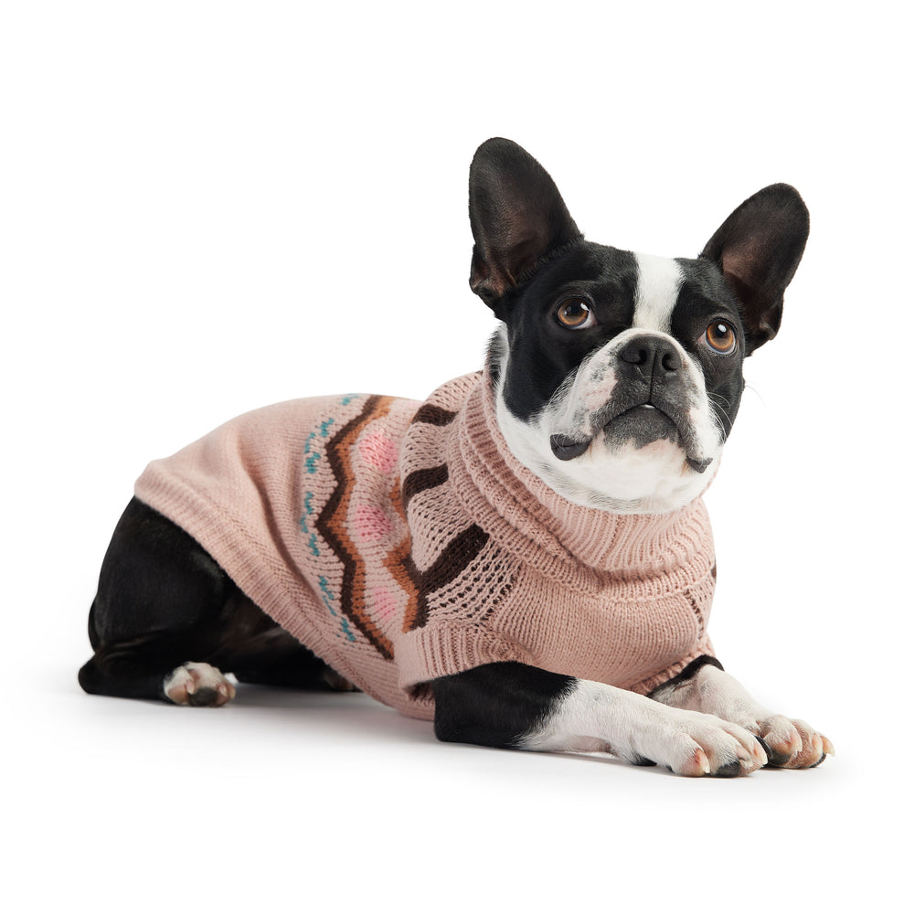 Heritage Turtleneck Dog Sweater - Pink