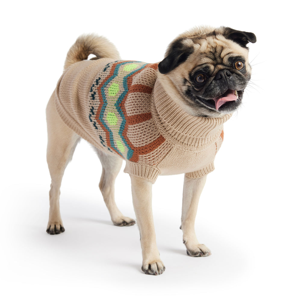 Heritage Turtleneck Dog Sweater - Sand