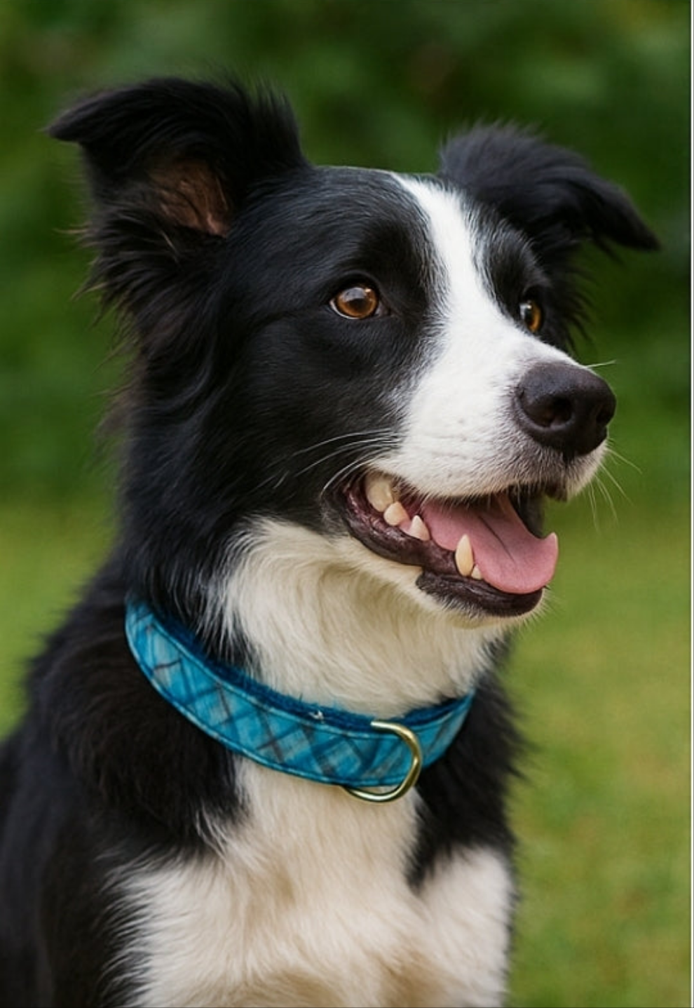 2 Hounds Design Blue Plaid Velvet Essential Dog Collar – Soft, Stylish & Durable
