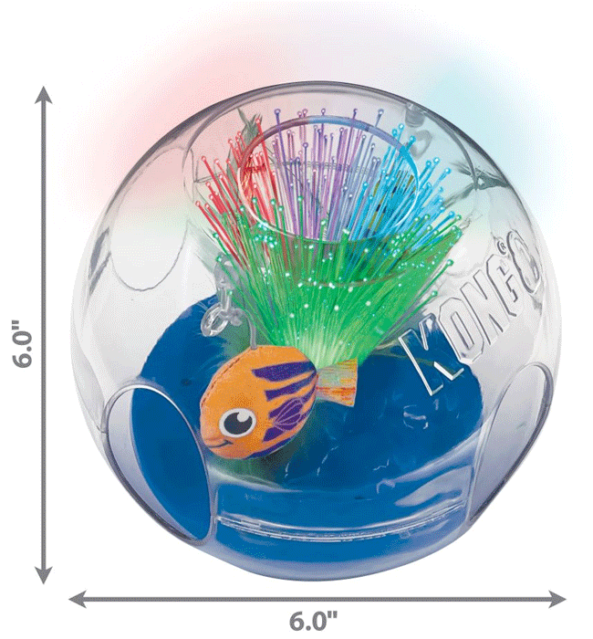KONG Bat-A-Bout Glow Aquarium Cat Toy - Interactive Glow-in-the-Dark Play for Cats!