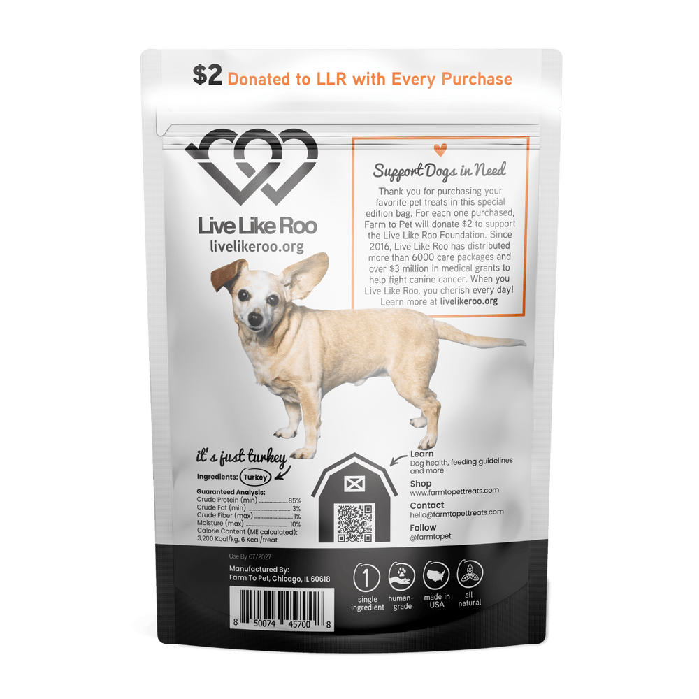 Live Like Roo Turkey Chips – Healthy Dog Treats That Support Canine Cancer Care