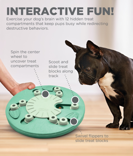 OUTWARD HOUND Dog Worker - Green Treat Puzzle Interactive Toy for Dogs