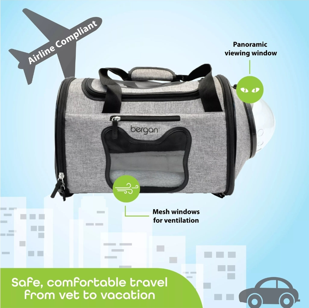 Explore the BERGAN Panoramic Cat Carrier in Grey: Comfort and Style for Your Feline Friend