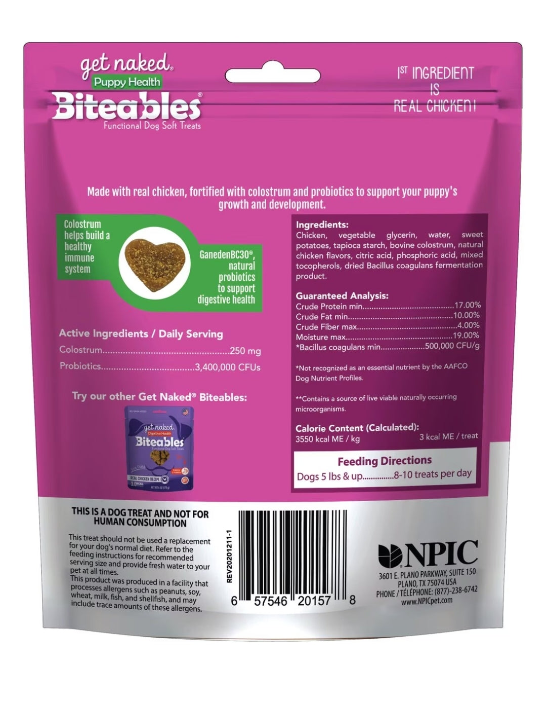 Get Naked Biteables Puppy Health Soft Treats – Functional Training Chews 6oz