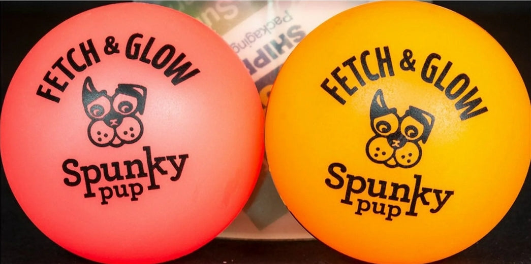 SPUNKY Pup Fetch & Glow Ball S 2pk a Active Toy for your Dog
