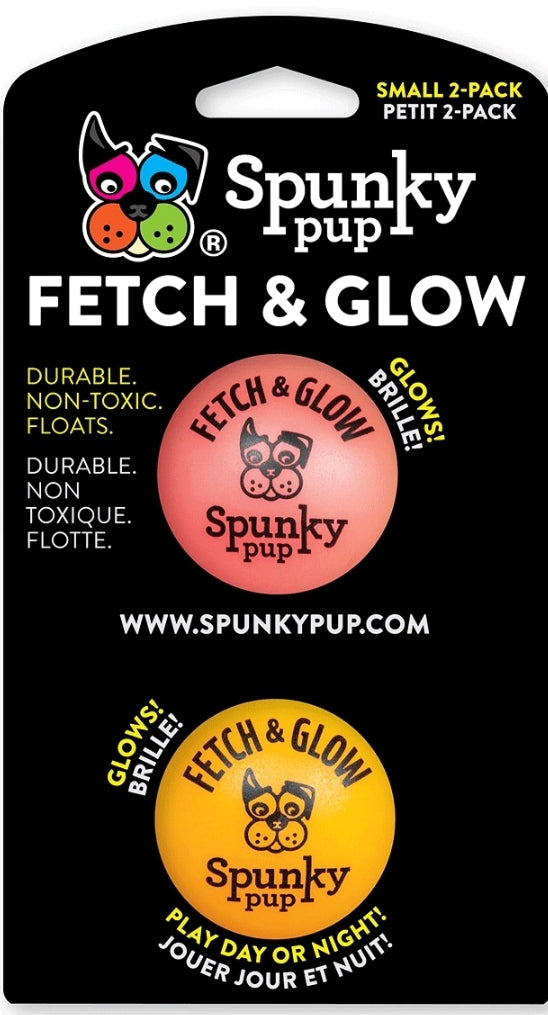 SPUNKY Pup Fetch & Glow Ball S 2pk a Active Toy for your Dog