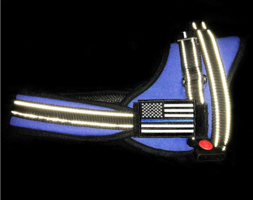 Boss Dog Tactical Harness Patch - USA Thin Blue Line, (6-Pack)