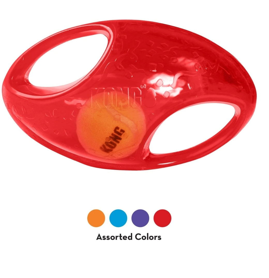 Durable Kong Jumbler Football - Interactive Dog Toy for Active Play