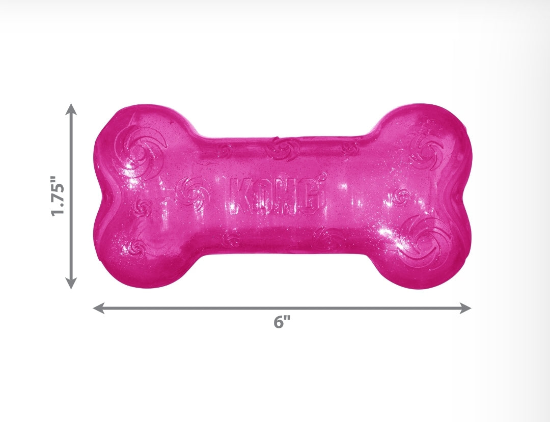 KONG Squeezz Crackle Bone Dog Toy - Durable, Fun & Engaging Play