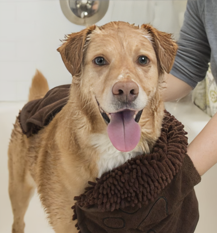 Efficiently Dry Your Pet with DGS Dirty Dog Shammy Towel in Brown - Super Absorbent & Quick Drying