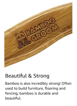 ALCOTT Bamboo Groom Shedding Comb - 31 Rounded Rotating Pins for Gentle Pet Grooming