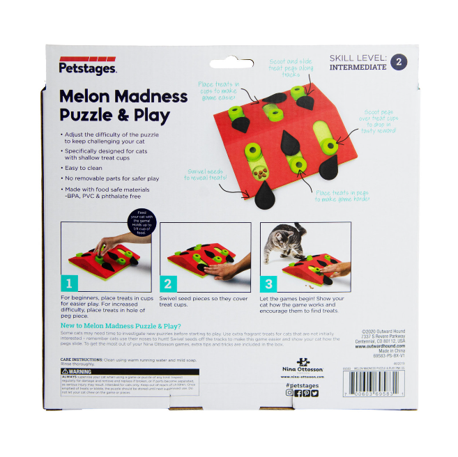 OUTWARD HOUND Melon Madness Pink Interactive Puzzle & Play Cat Toy