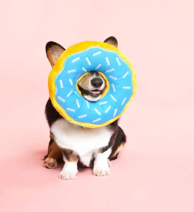 ZippyPaws Donutz Dog Toy – 7" Squeaky Plush Donut for Play & Cuddles