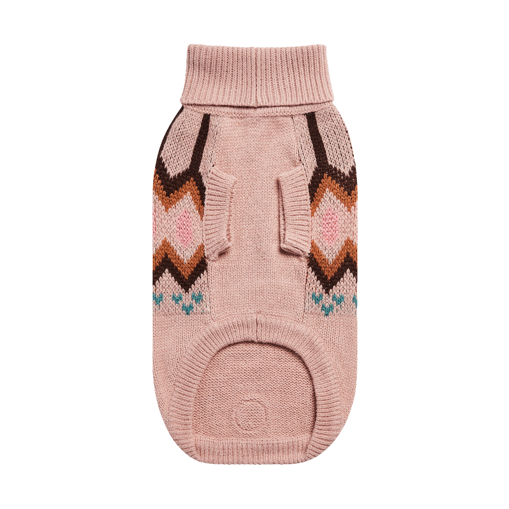 Heritage Turtleneck Dog Sweater - Pink
