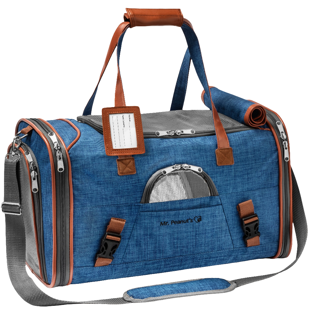 Mr. Peanut's Gold Series Airline Approved Pet Carrier – Soft-Sided Travel Tote for Cats & Small Dogs, Fits Under Airline Seats